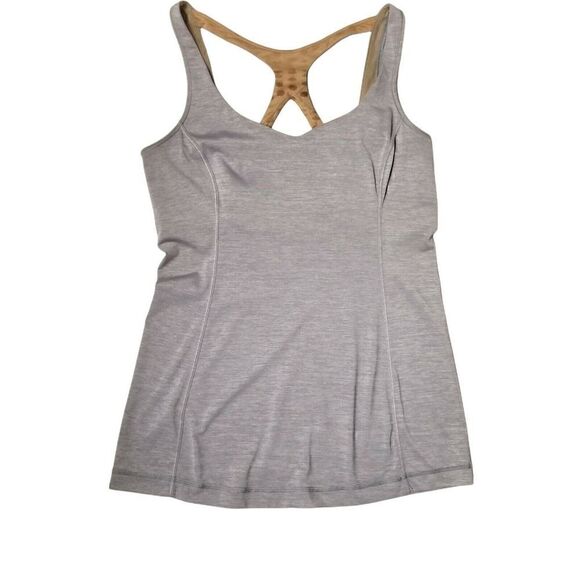 lululemon Athletica Scoop Neckline Workout/Athleisure Top Color Gray Size 6 - Picture 3 of 9